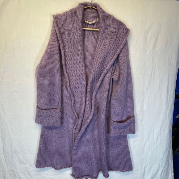 Soft Surroundings Purple Wool Blend Telluride Topper Cardigan Sweater Size PL - Picture 2 of 8